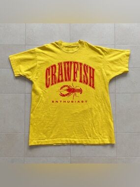 Crawfish Enthusiasts Seafood Yellow Funny Graphic T-Shirt
